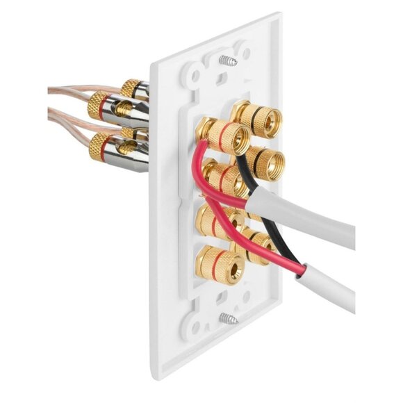 Fosmon (Quad Speaker) Home Theater Wall Plate - Gold Plated Copper Banana Bindin - Picture 5 of 8